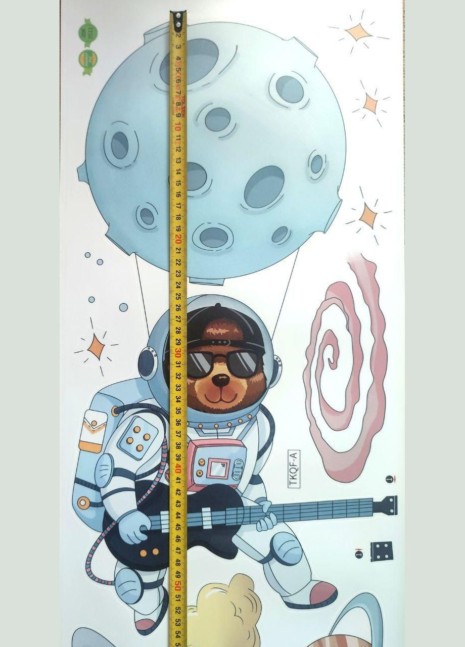 Вінілові наклейки 3 Космонавта Собаки Заєць (лист 60 х 90 см) Б365-17 TKQF-AB BRUP (338624934)