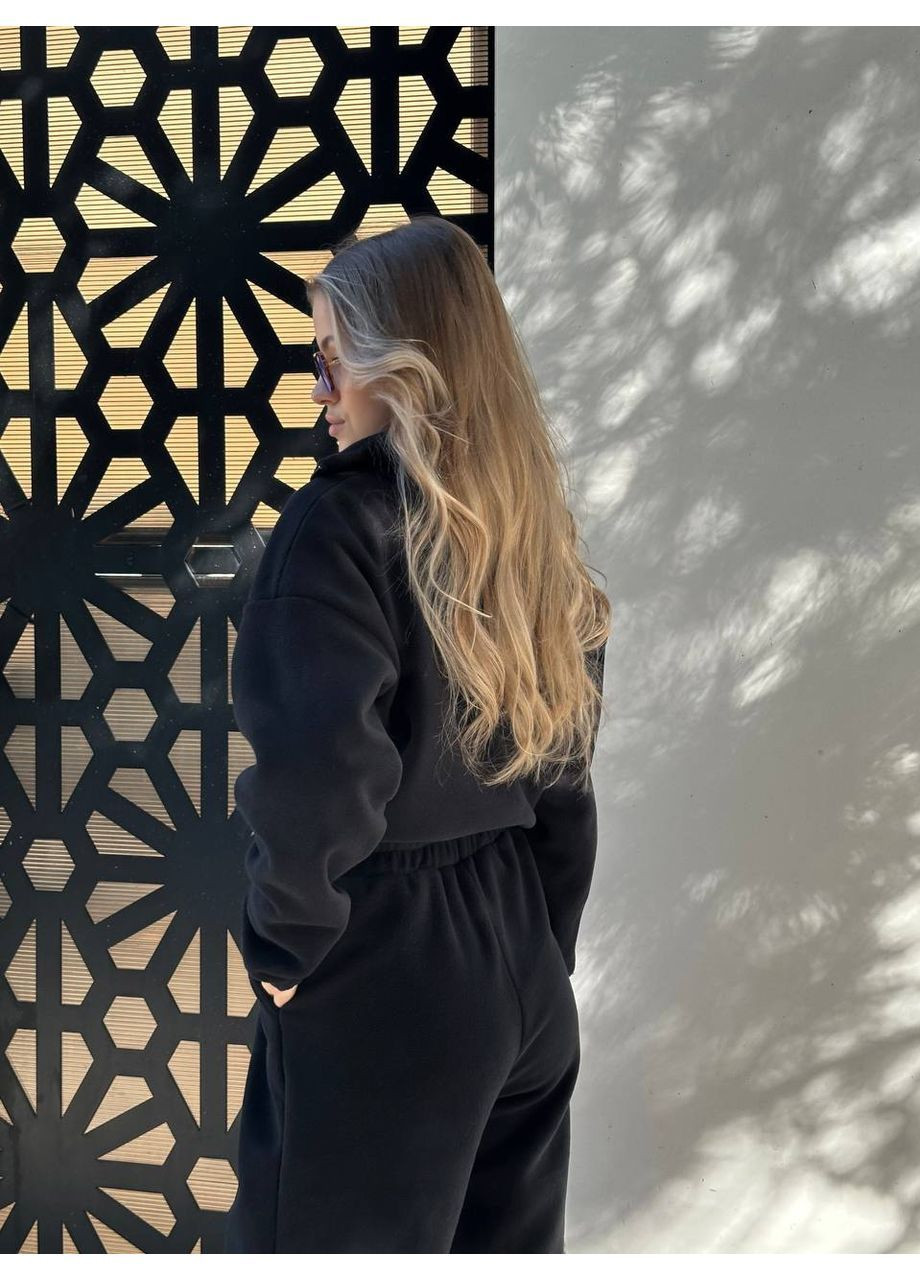 Теплый комбинезон из двухстороннего флиса No Brand комбинезон-брюки чёрный повседневный флис