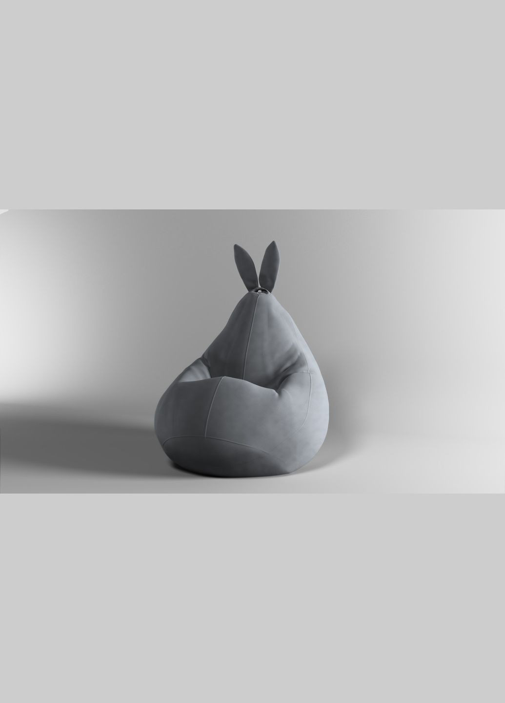 Кресло-мешок Зайка груша, MEGA XXXL - 160х120 Велюр Allure Light Gray SkyPuff (339871492)