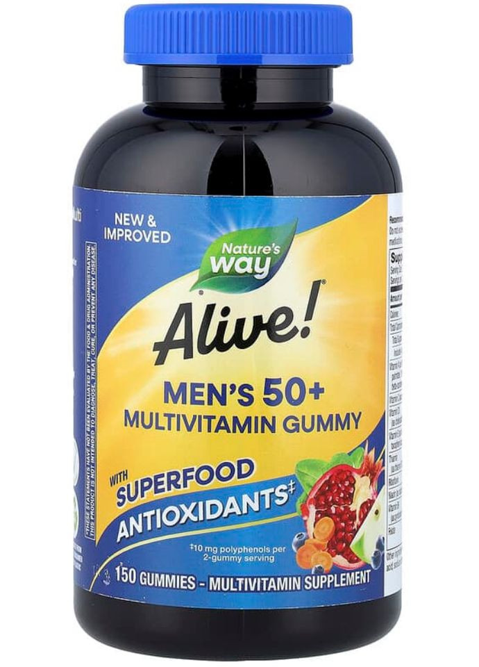 Мультивитамины для мужчин 50+ Alive! Men's 50+ вкус фруктов 150 таб Nature's Way (360714105)