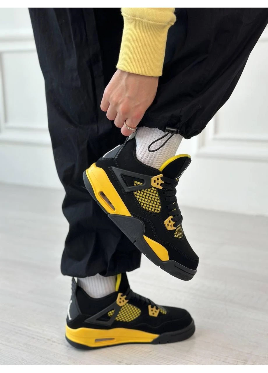Комбіновані кросівки чоловічі nike air jordan 4 thunder 2023 найк аір джордан демісезон No Brand