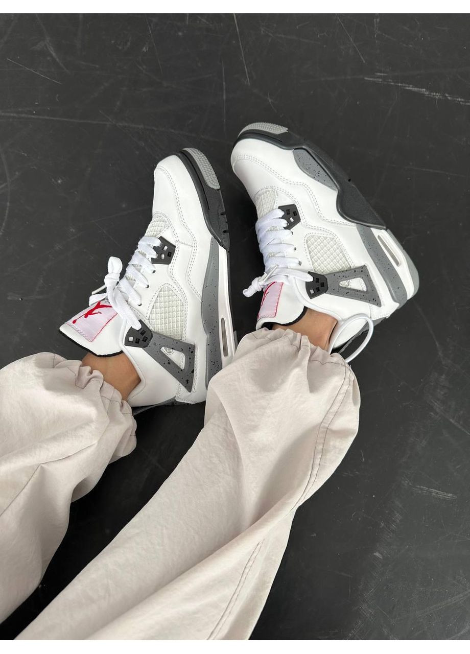 КРОСІВКИ ЖІНОЧІ NIKE AIR JORDAN 4 CEMENT НАЙК АІР ДЖОРДАН No Brand білі демісезони (368855026)