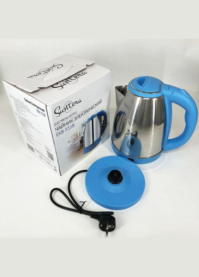 Электрочайник EKB-331B, Тихий электрический чайник, чайник дисковый, хороший электрический чайник Suntera (364665808)