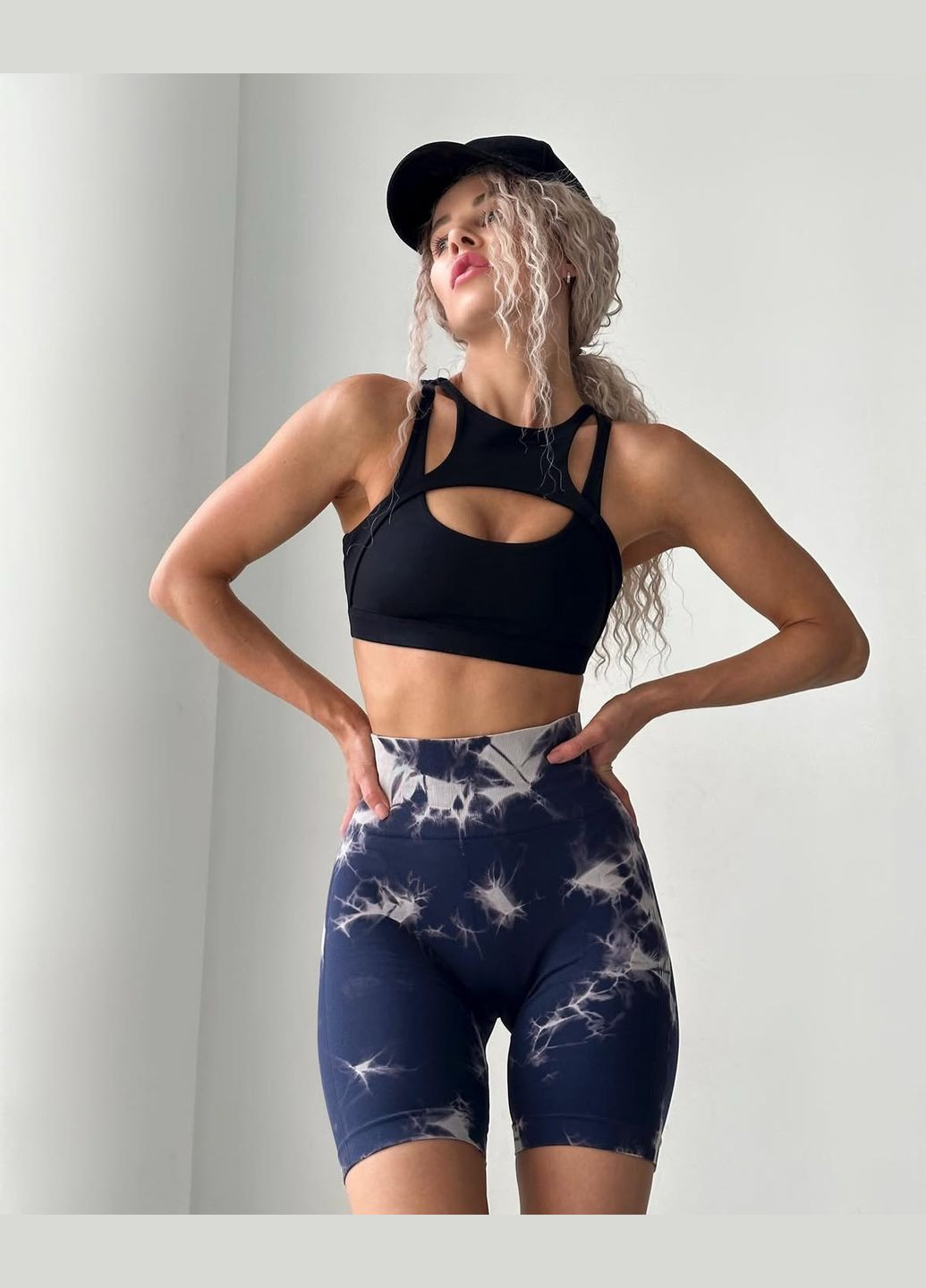 Жіночі велосипедки пуш ап мармурові Amely (339870085)