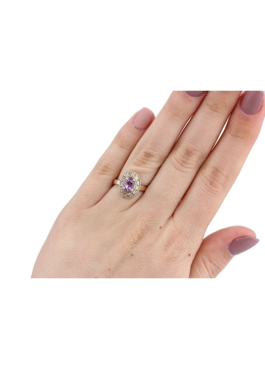 Кольцо серебряное с золотом и аметистом Ода 311/ам к, размер No Brand (317577517)