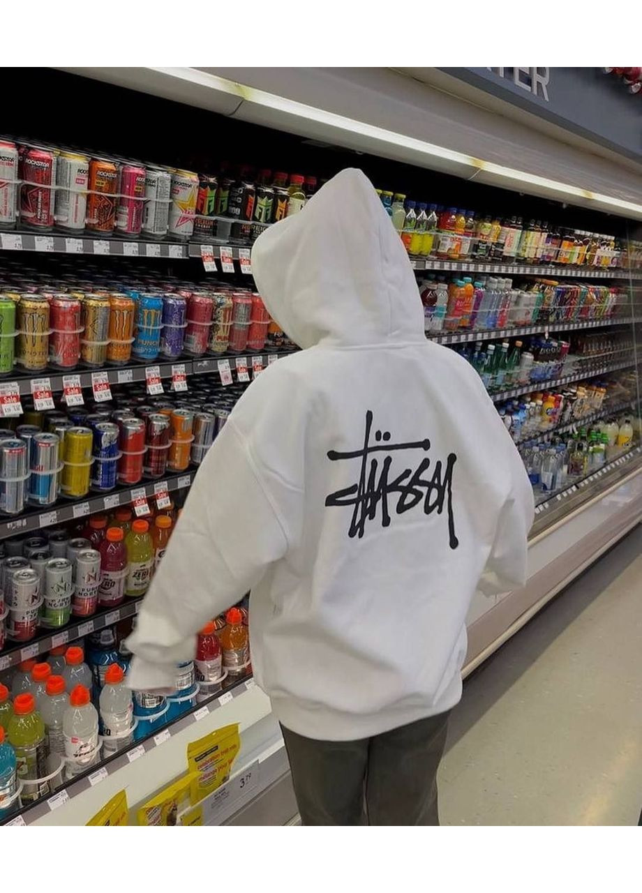 Жіночий стильний худі на флісі з принтом на спині, чорний No Brand (362490414)