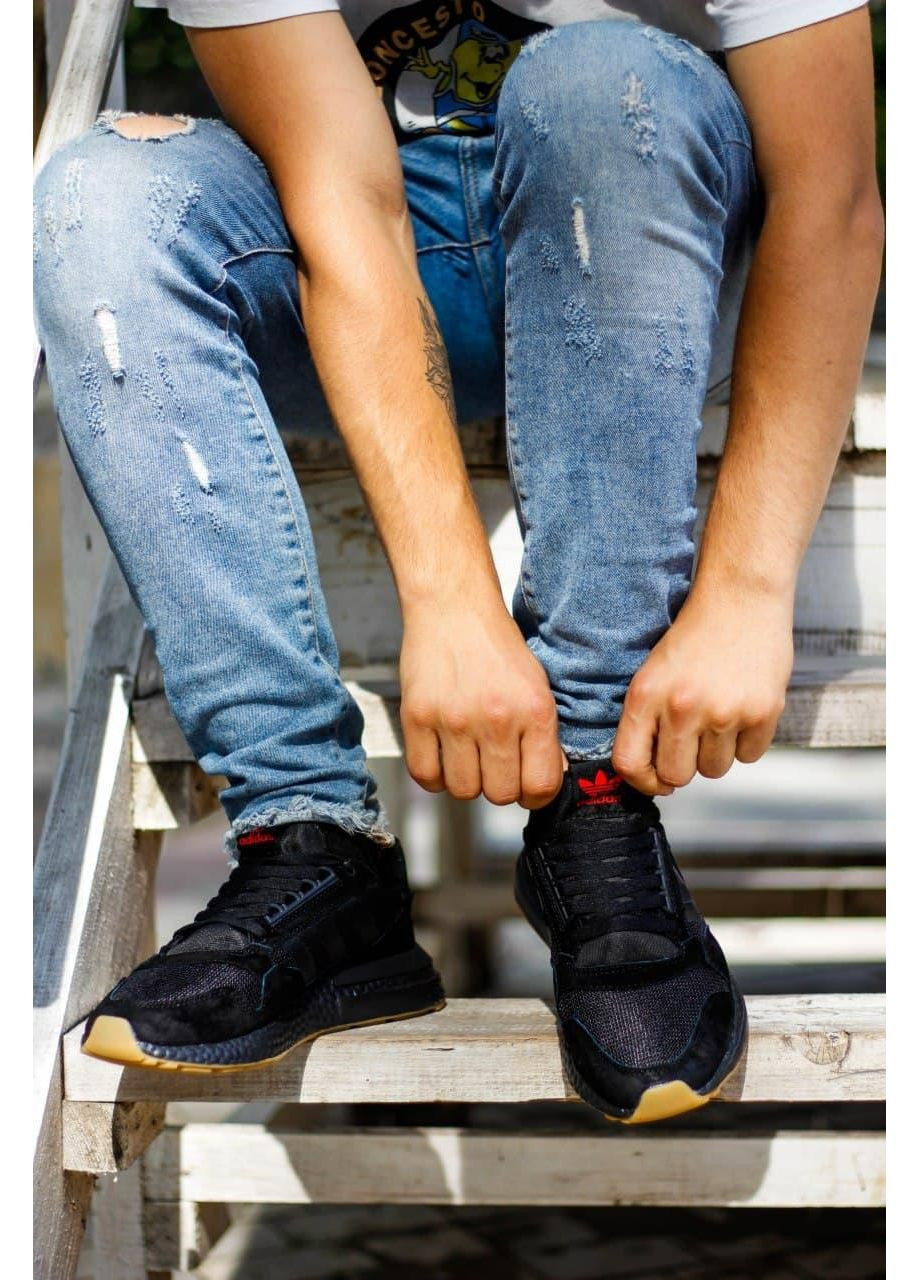 Чорні Осінні кросівки чоловічі adidas zx 500 rm black адідас zx 500 No Brand