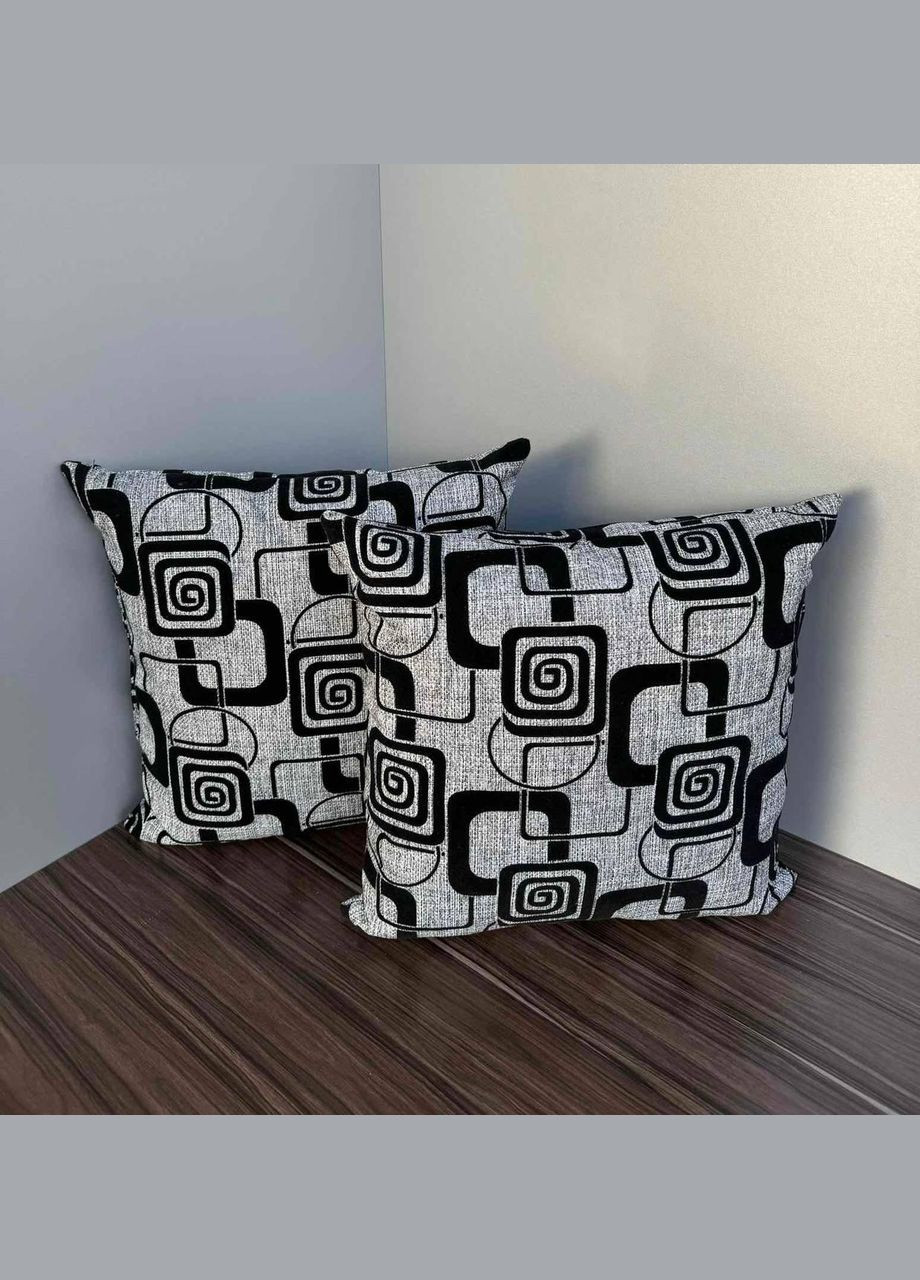 Квадратна подушка для декору 2 штуки Сірий квадрат (П4К-podushka-001-03) No Brand (306633135)