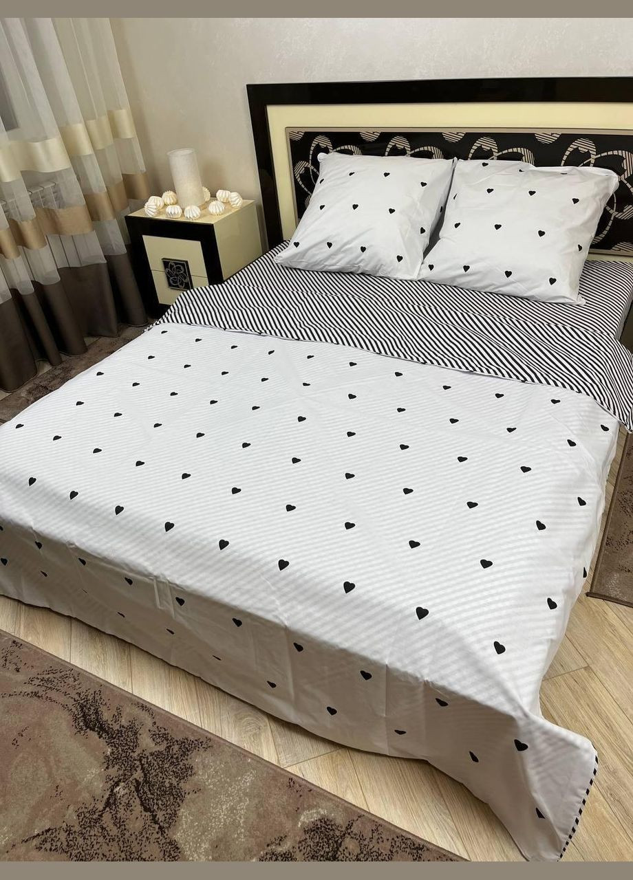 Постельное белье хлопковое Дакота Двуспальное Простынь на резинке 160x200х20 Бязь Серое 50 х 70 No Brand (304063490)