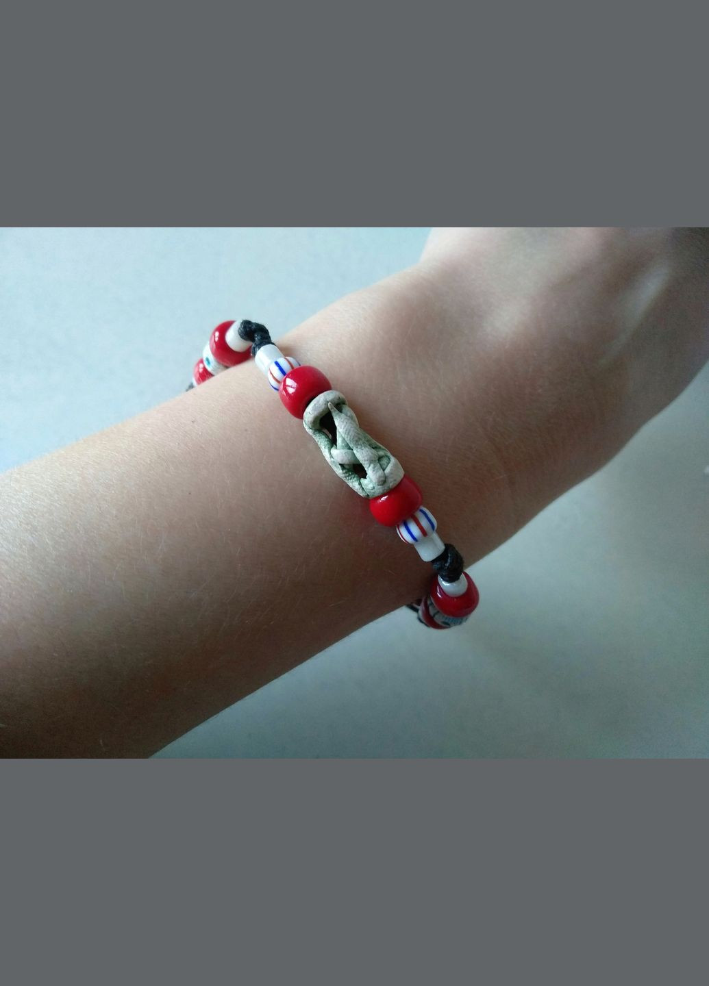 Керамический браслет ручной работы с чешским стеклянным бисером №2 Коти&Ангели (302450810)