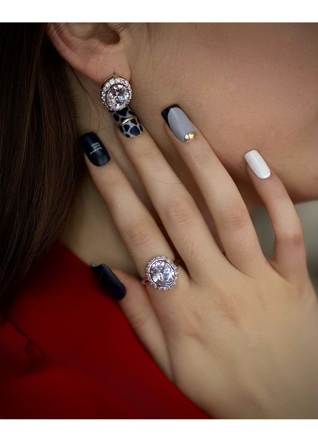 Серебряный комплект украшений с белым кубическим цирконием – утонченность в каждой детали. Family Jewelry House (356567858)