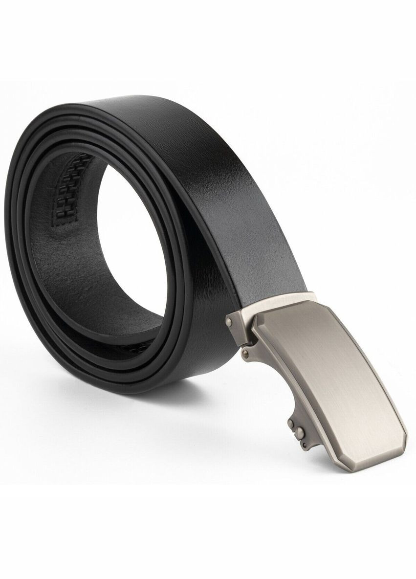 Ремень мужской с автоматической пряжкой закругленной 20275 Черный Vintage (337353126)