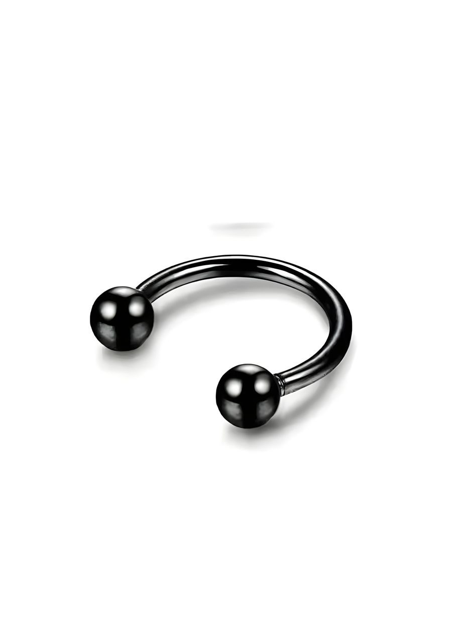 Сережка для пірсингу носа, кільце з нержавіючої сталі, чорне, 6 мм Liresmina Jewelry (316067593)