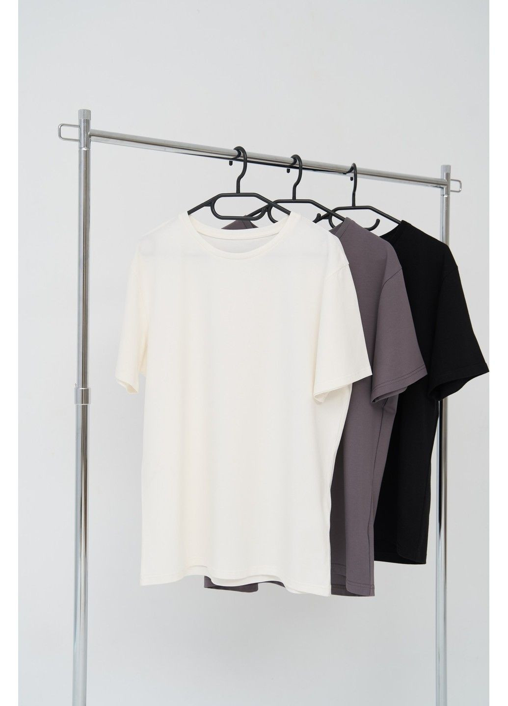 Комбинированная набор футболок мужских cotton basic 3 шт (молочная, серая, черная) Handy Wear