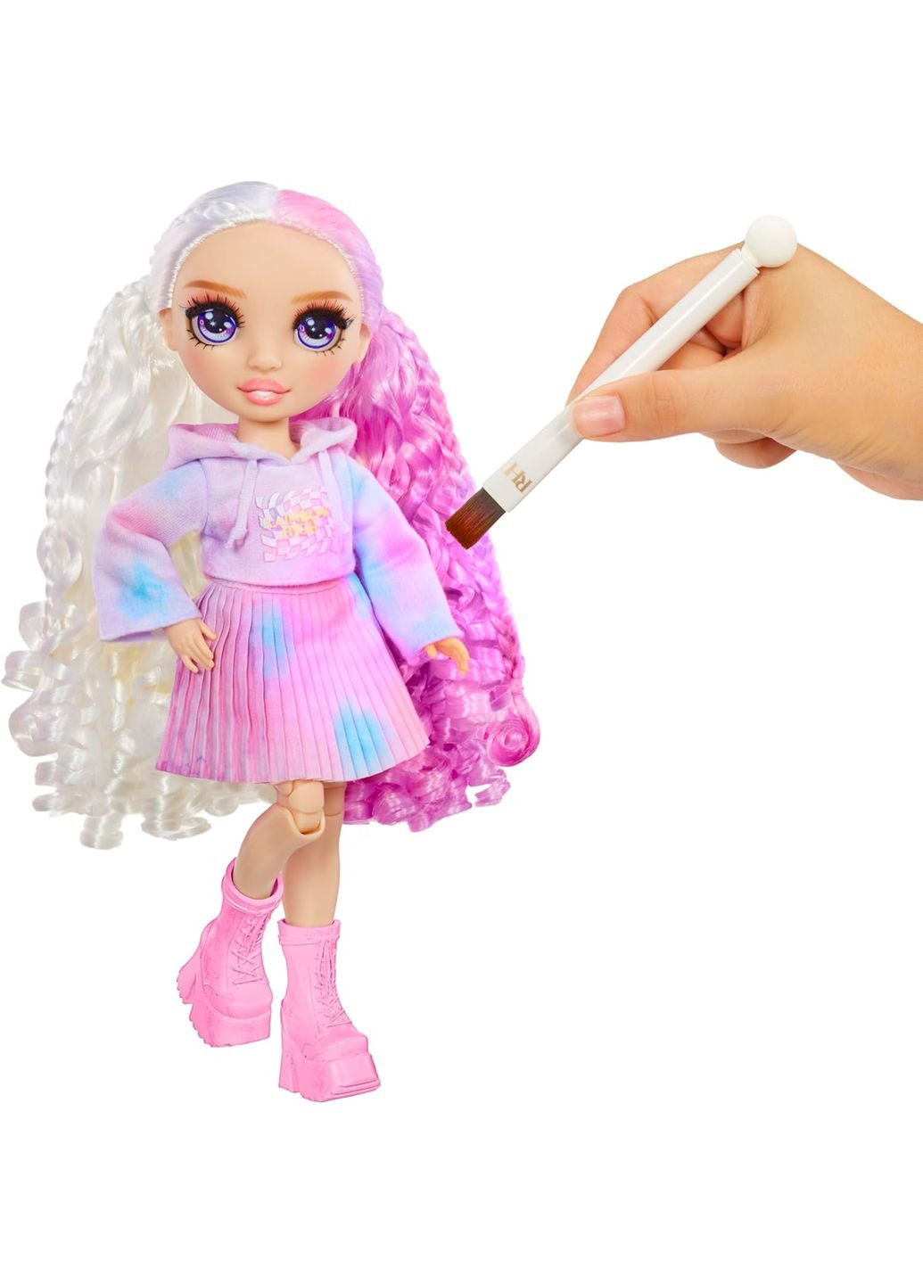 Кукла Рейнбоу Хай Раскрась меня Фиолетовые глаза Rainbow High Watercolor & Create Fashion DIY Doll (315337486)