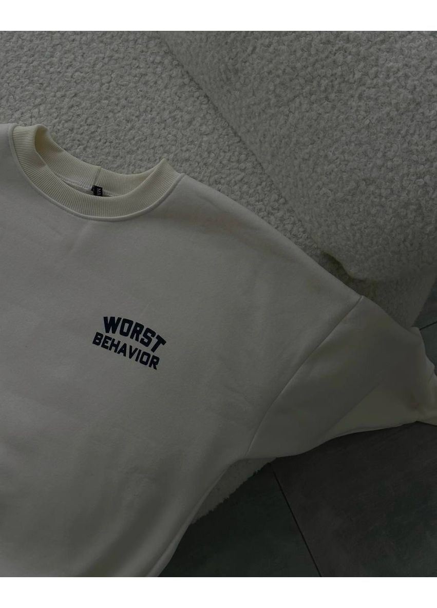 Молочный свитшот женский Україна надпись без декора (358650526)