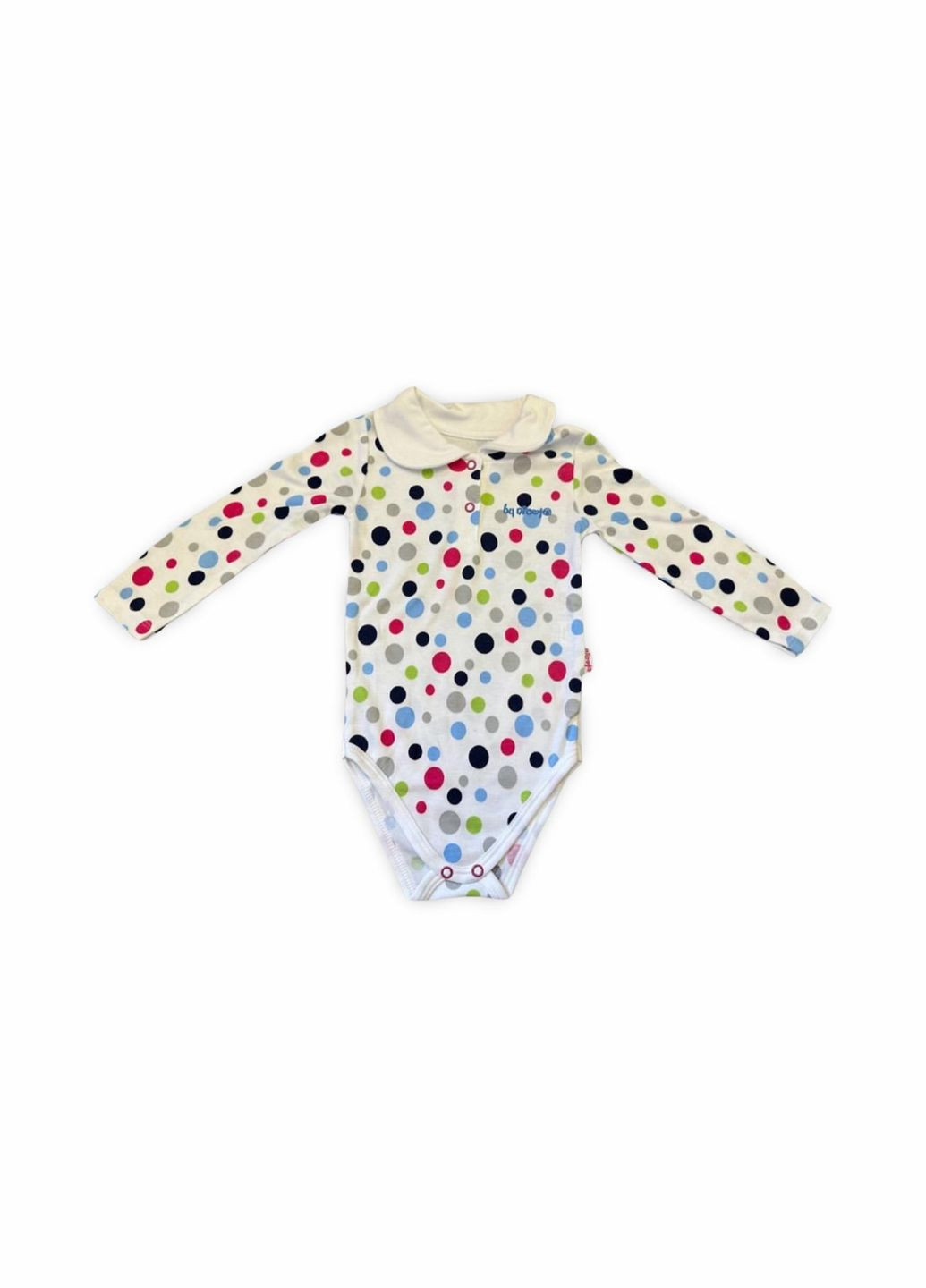 Детское боди с длинным рукавом 74-98 см Белый в горошек (0415) Nicol (338401265)