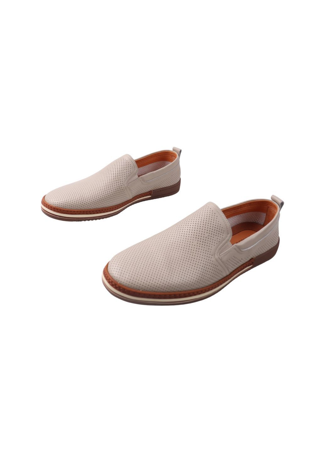 Бежевые туфли мужские бежевые натуральная кожа Brooman