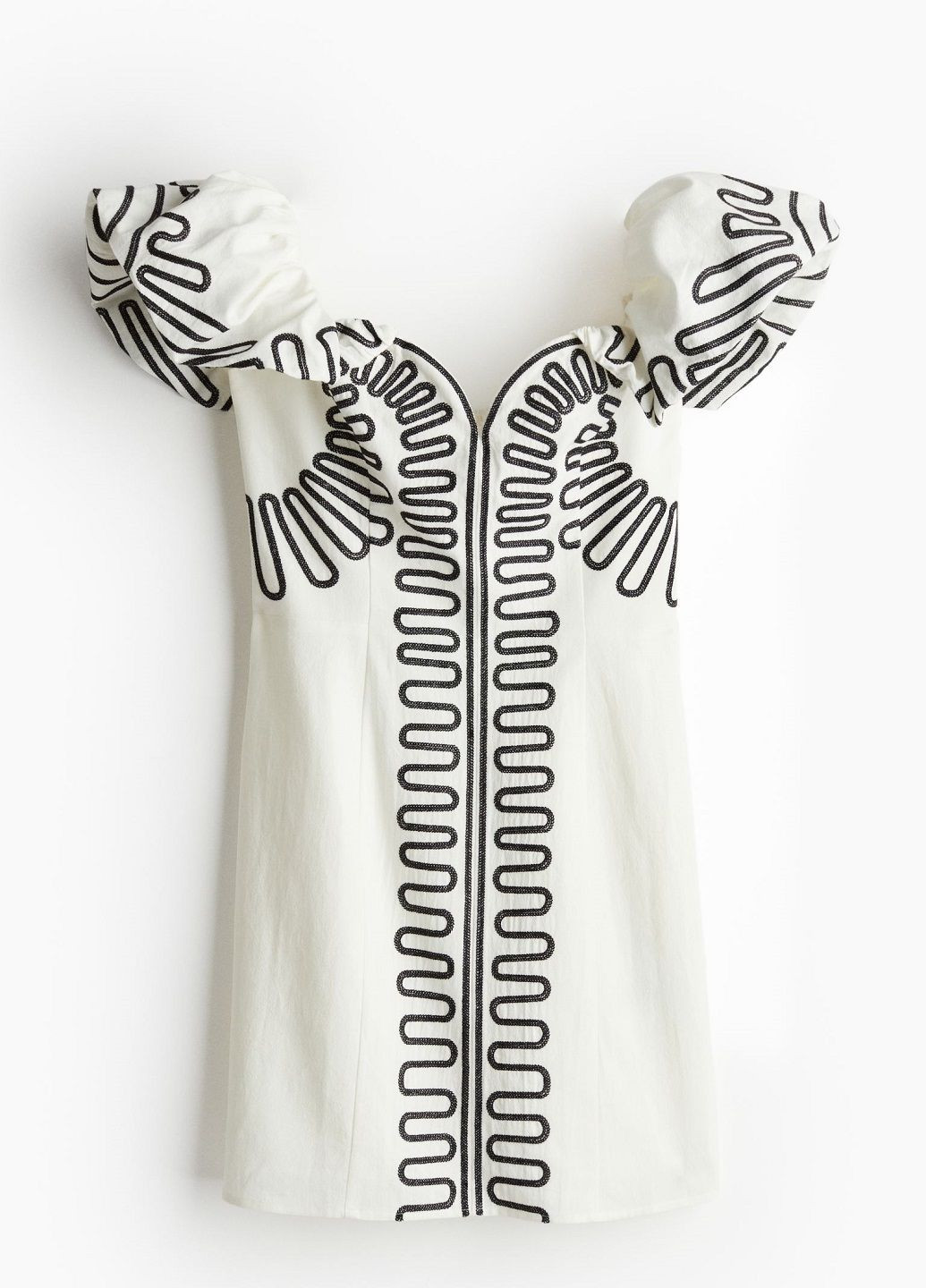 Белое праздничный платье H&M с абстрактным узором