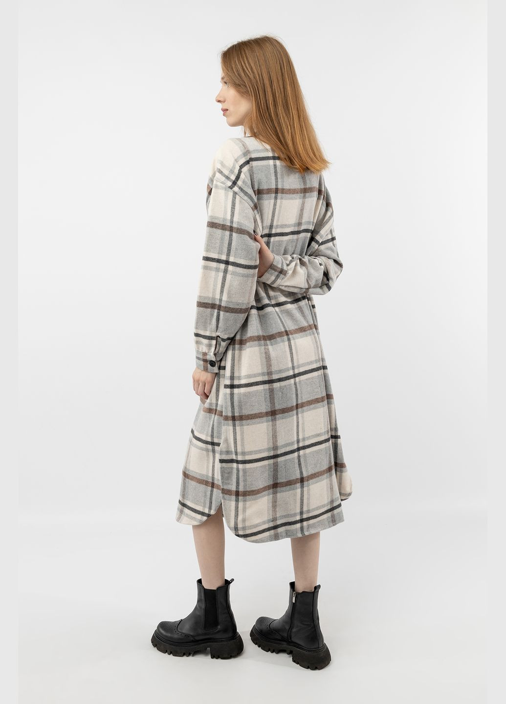 Бежевое женское платье цвет бежевый цб-00233191 Madmext