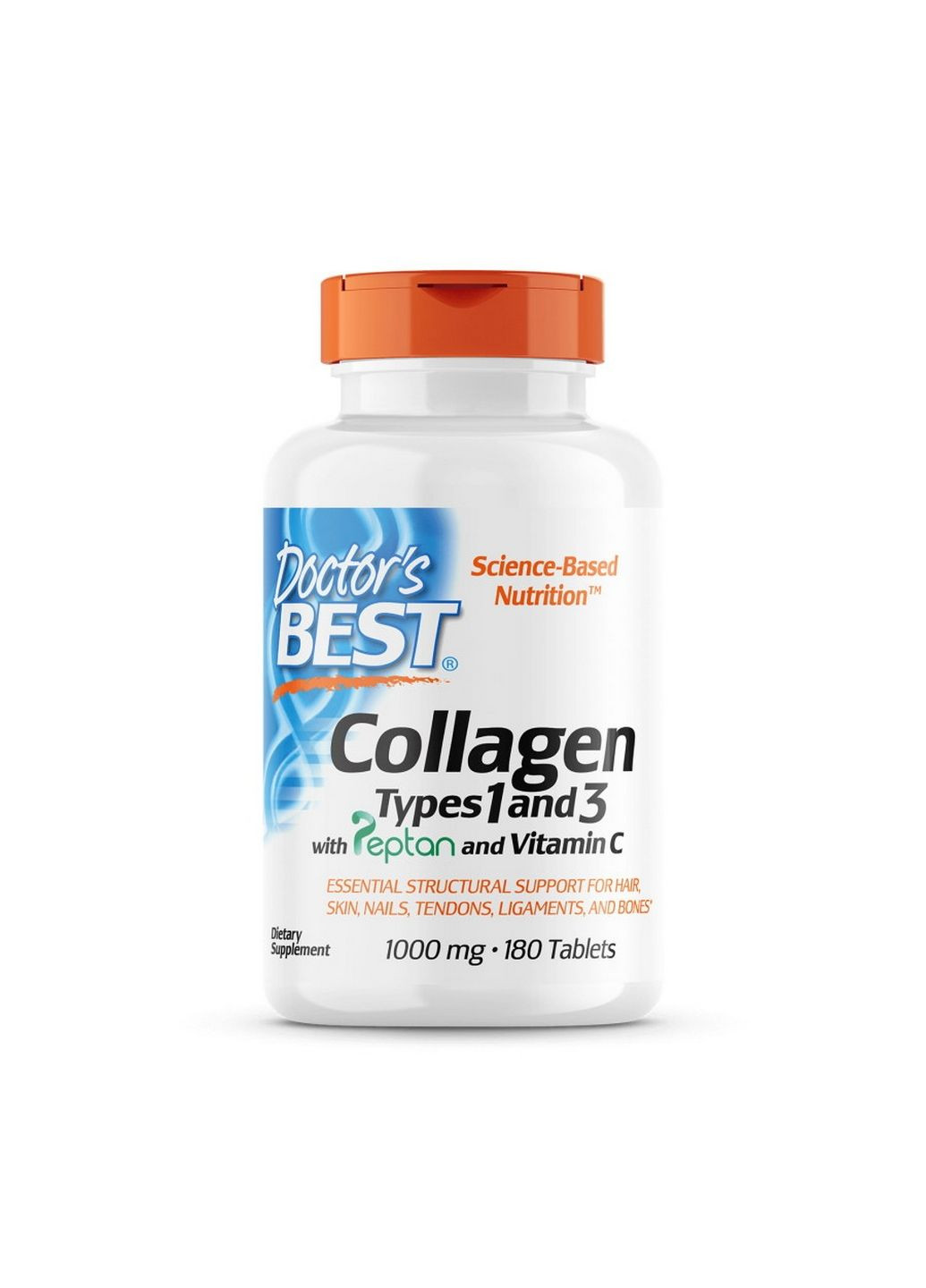 Препарат для суглобів та зв'язок Collagen Types 1&3 1000 mg, 180 таблеток Doctor's Best (293340789)