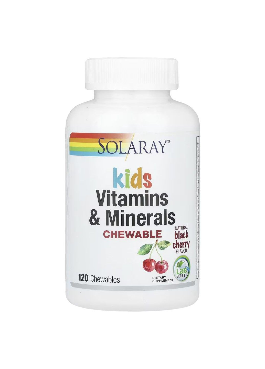 Вітаміни та Мікроелементи для Дітей Children's Vitamins & Minerals Chewable - 60 жувальних цукерок Solaray (293944944)