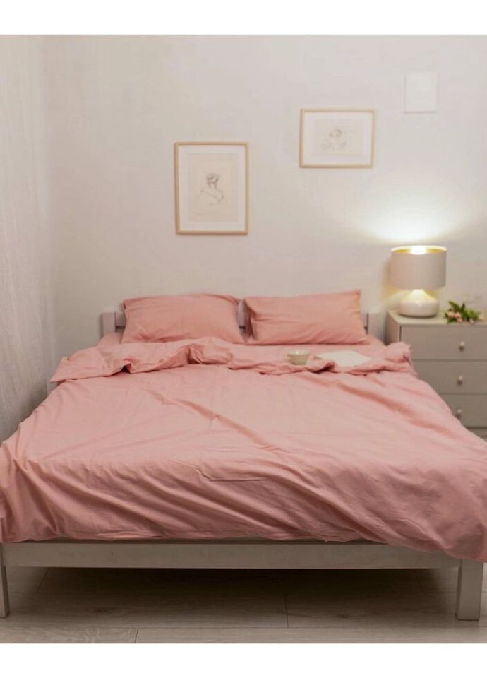 Постільна білизна полуторна Home Байка 20648 160х215 см персикова DUSHKA (336328623)