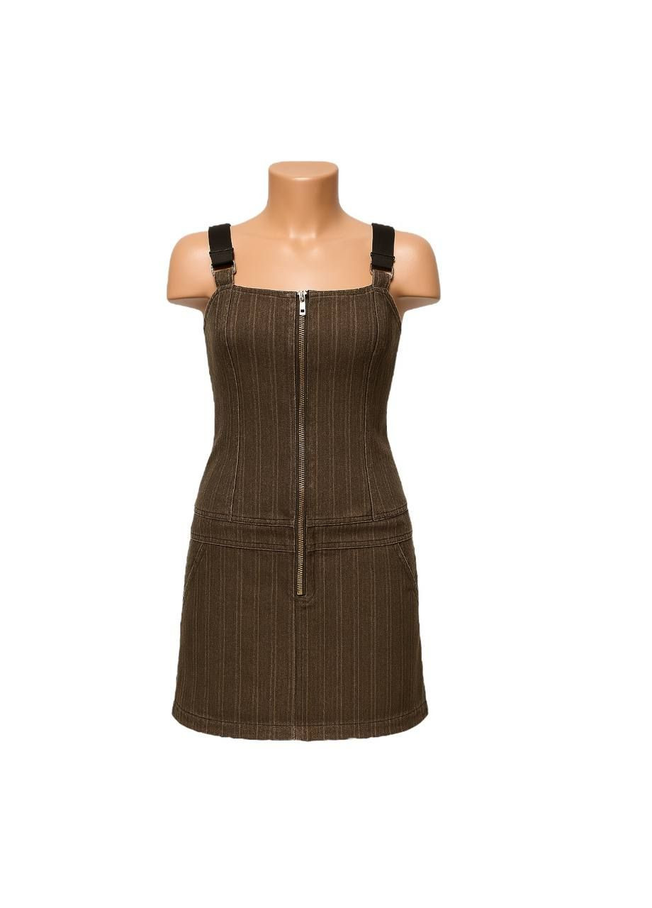 Темно-коричнева повсякденний сукня темно-коричневий No Brand однотонна