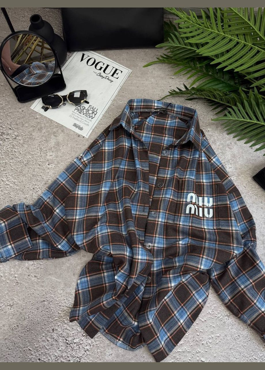 Сорочка у клітинку фланель MIU MIU No Brand (346814687)