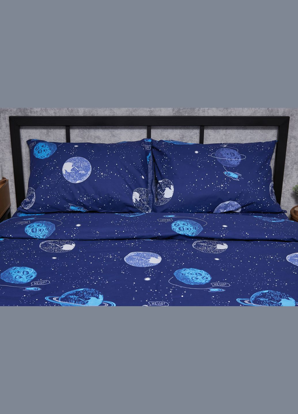 Комплект постільної білизни Бязь Gold Люкс «» King Size 220x240 наволочки 2х70х70 (MS-820004797) Moon&Star Planets (293147884)