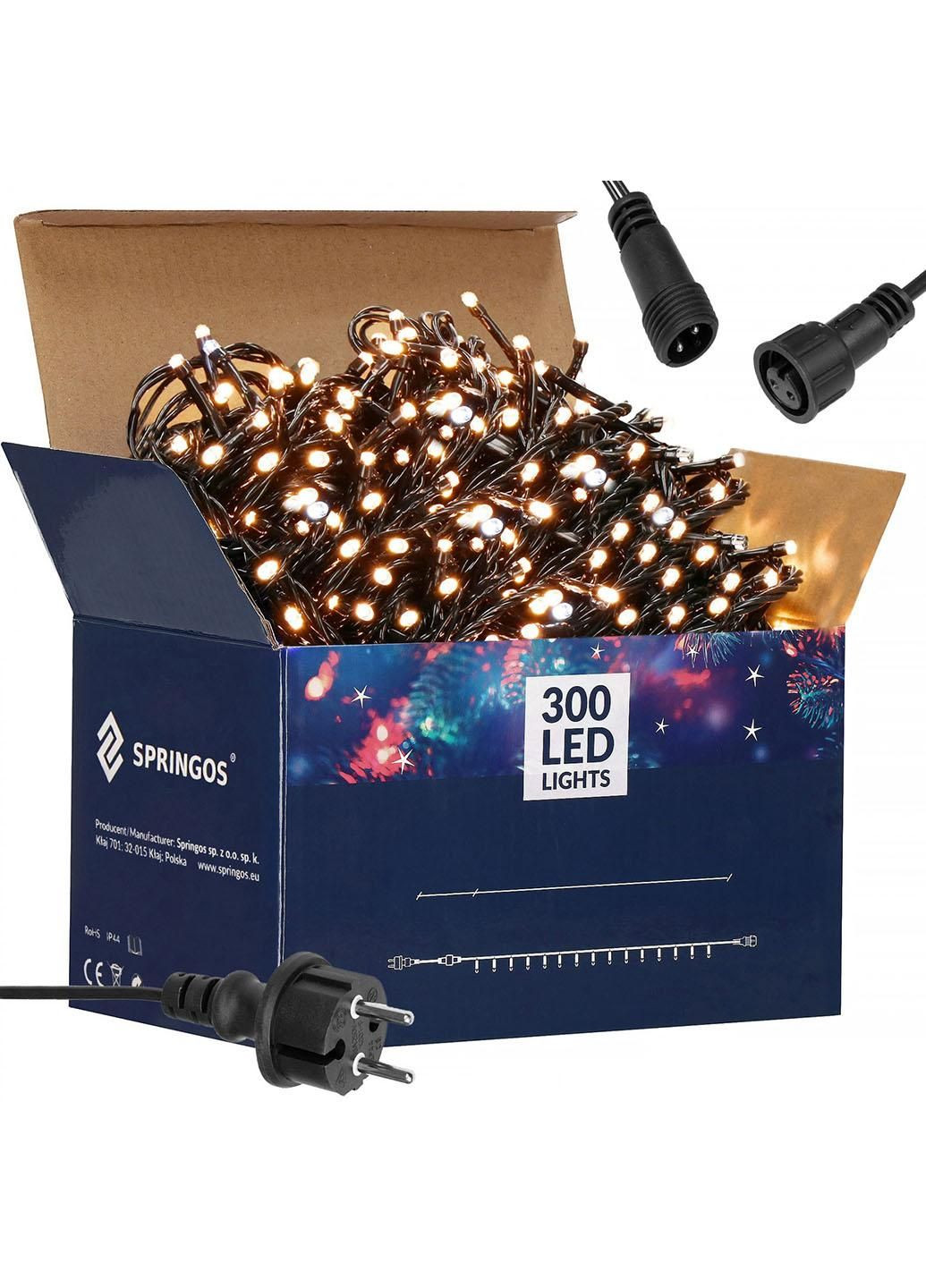 Гирлянда уличная (наружная) 24 м 300 LED + Flash CL0328 Warm White Springos (292253242)