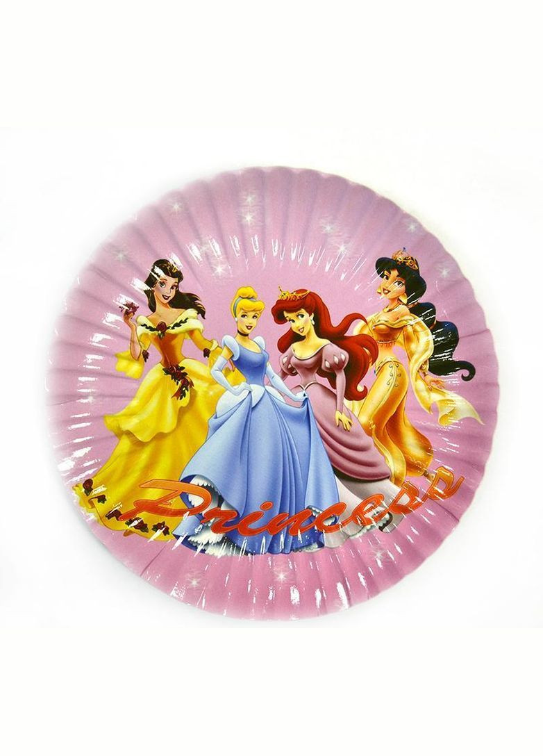 Тарілка бумажна одноразова дитяча "Принцеси", 18см No Brand (302313775)