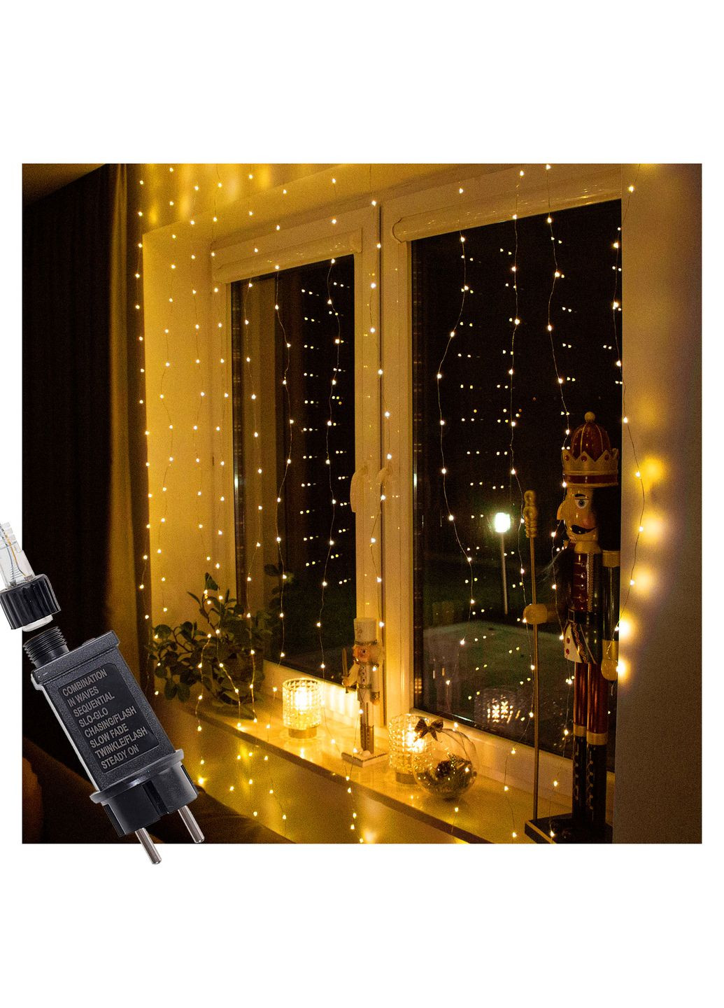 Гирлянда водопад (штора) 2 x 2 м 400 LED CL0097 Warm White Springos (315781190)