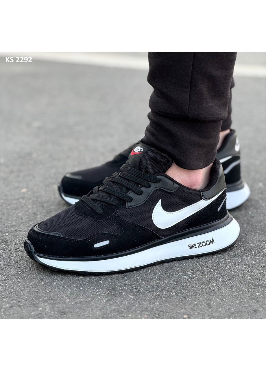 Черные демисезонные кроссовки мужские nike air zoom black and white найк аир зум No Brand