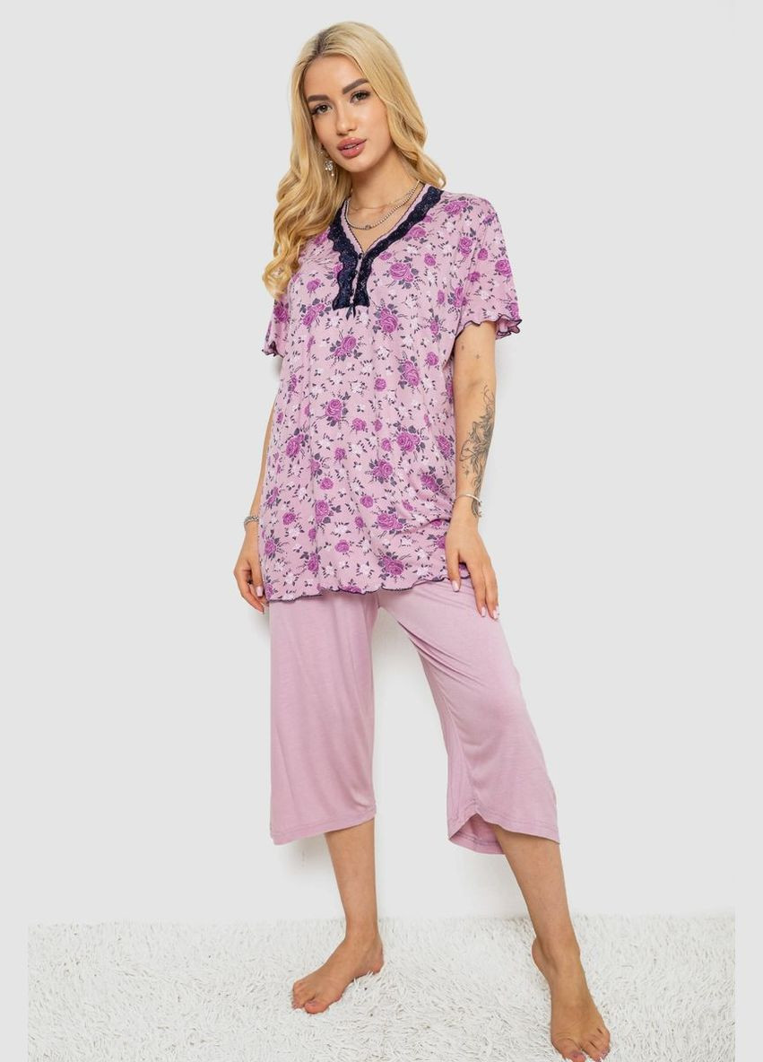 Сиреневая пижама женская с принтом, 243r6971 Andi