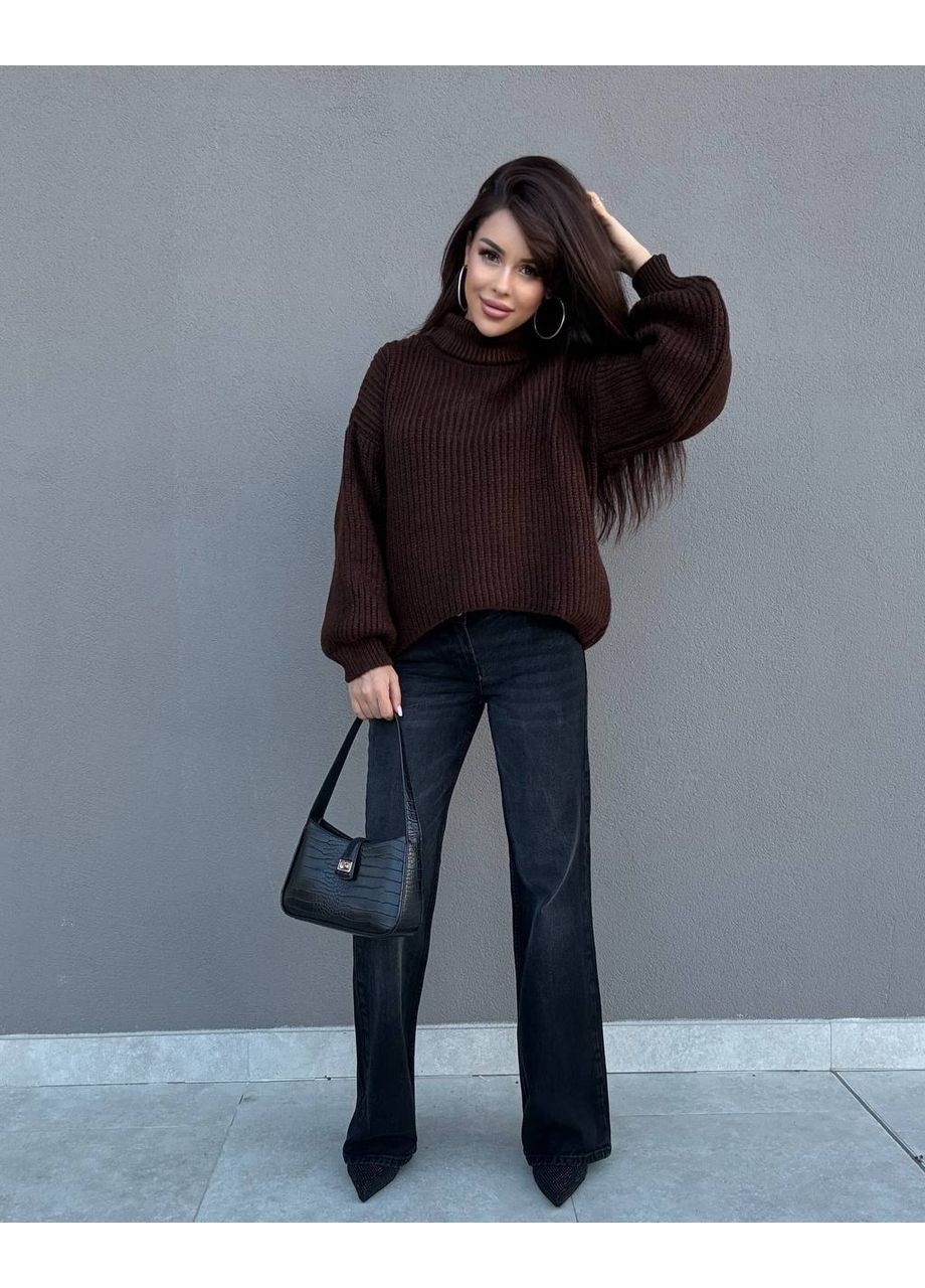 Темно-коричневий теплий та мʼякий светр Vakko