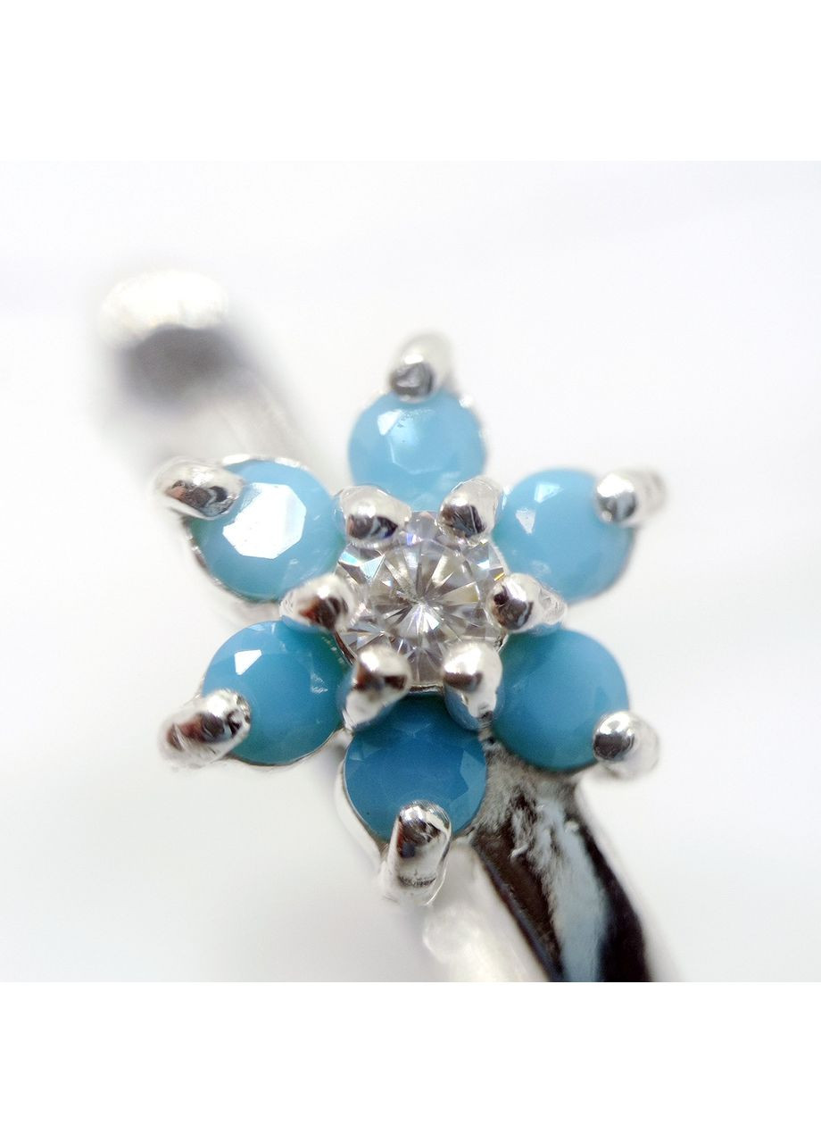 Серьги "Флокса" серебро 925° 2,66г. голубые фианиты (20273) Elis-s (358234138)