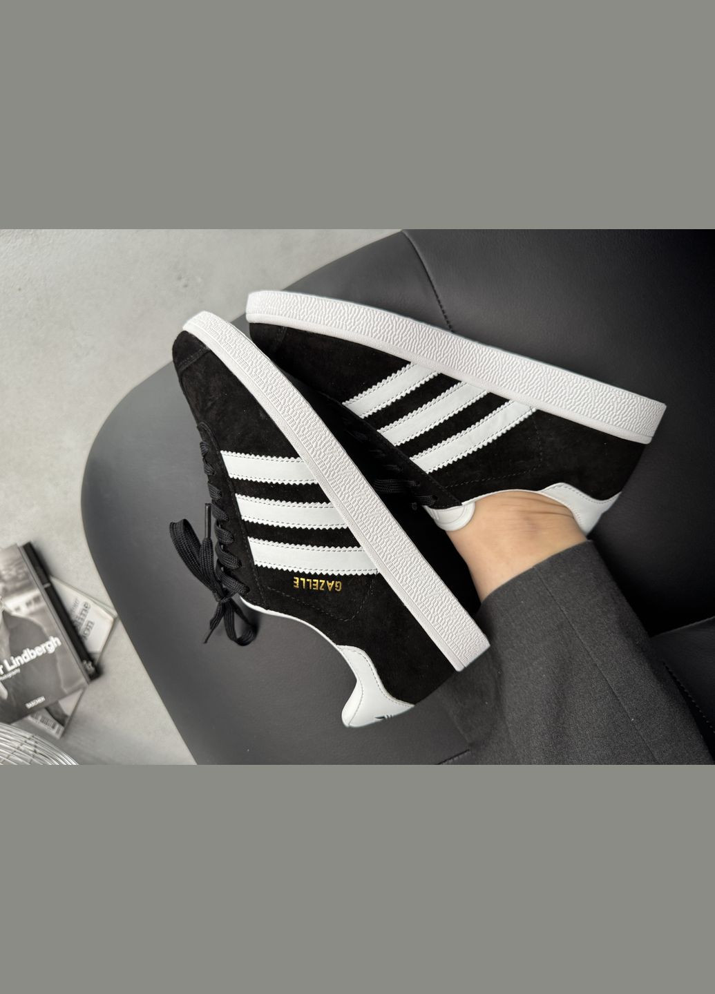 Кросівки жіночі і чоловічі Adidas Gazelle black | Адідас Газель чорний No Brand чорні демісезони (316663599)