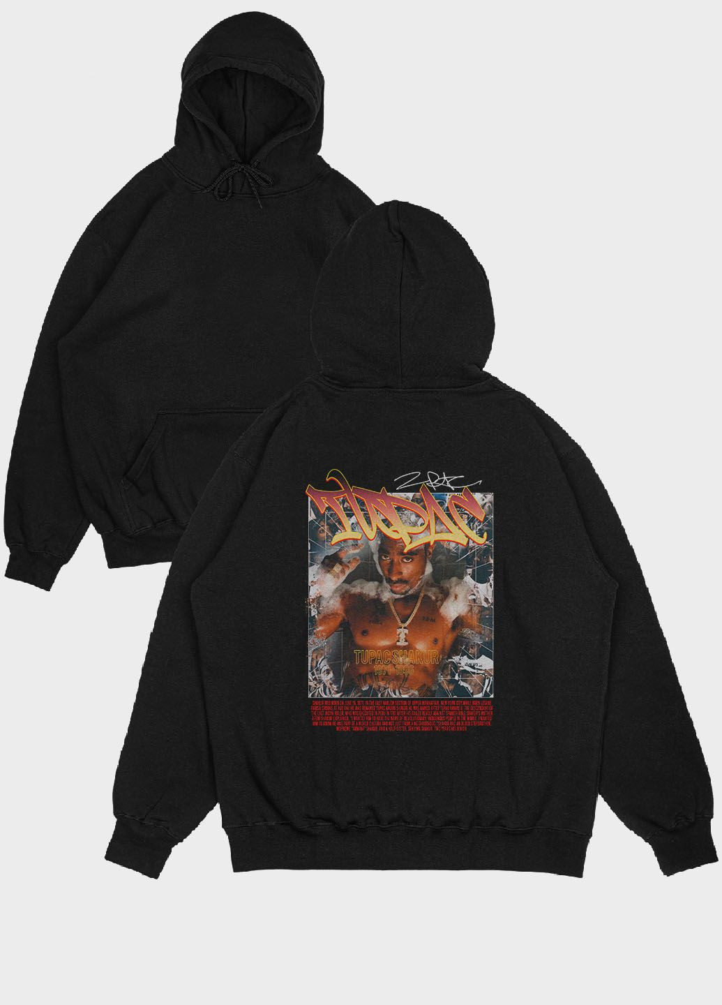 Жіноче худі з принтом Hip-Hop/Tupac (HD004-7-BL-004-1-041-F) Modno (276965071)