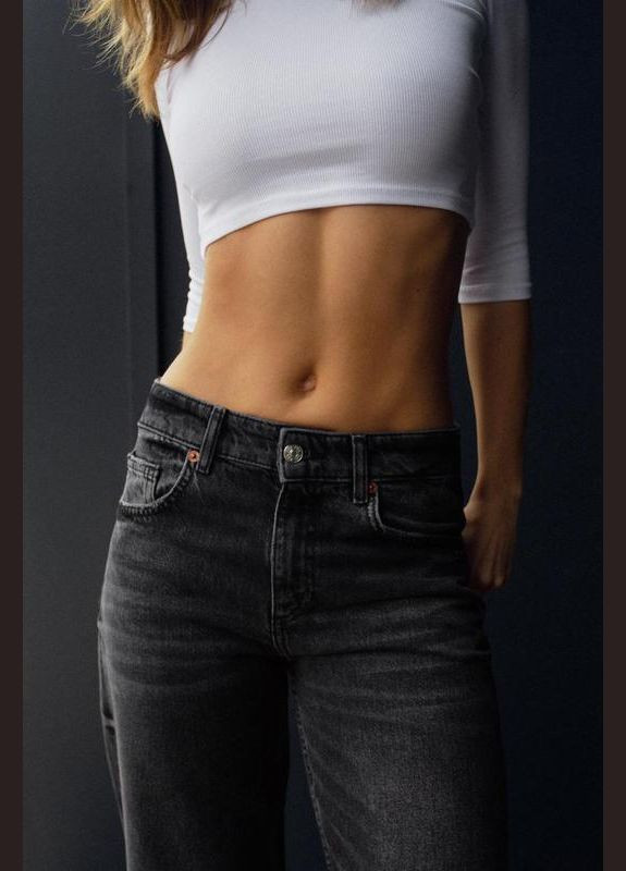 Кроп топ білий Zara кроп топ (312482629)