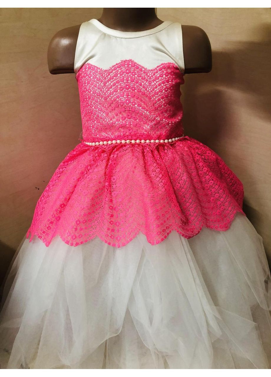 Рожева бальна пишна сукня для дівчинки на свято випускний фатинова рожева 110 116 122 128 134 110 No Brand (368999072)