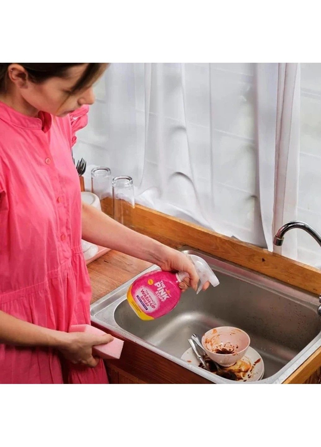 Засіб для миття посуду та чищення всіх поверхонь від жиру The Miracle Wash-Up Spray 500мл The Pink Stuff (331787266)