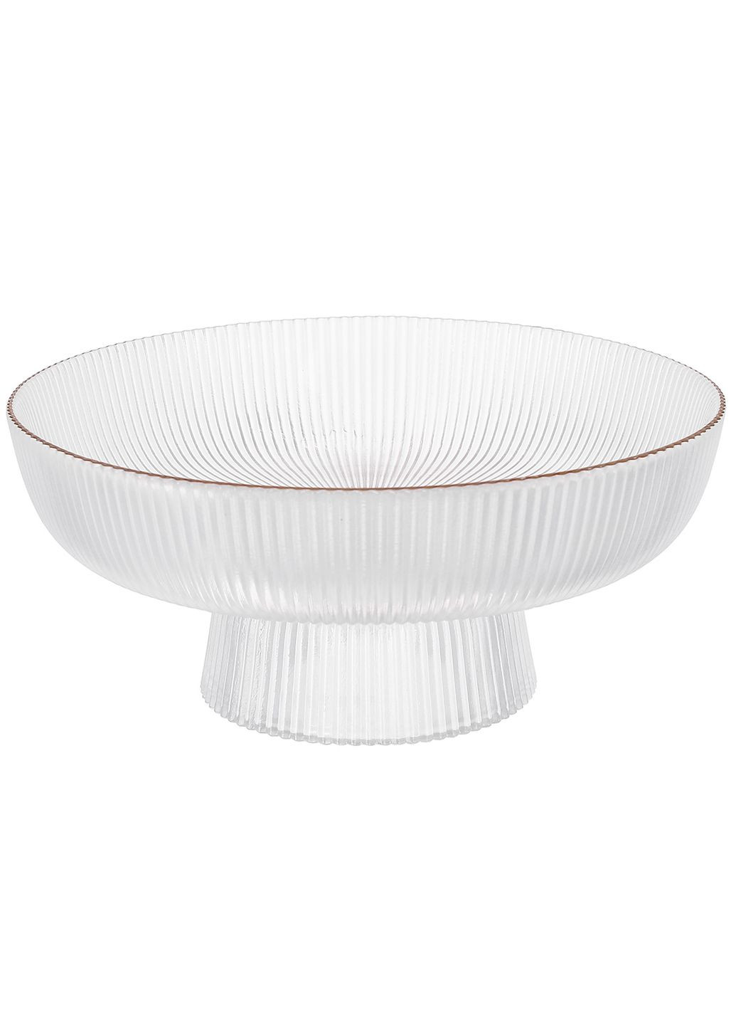 Фруктовница из прозрачного стекла на ноге Scandi с золотым ободком D26*11см BonaDi (296624472)