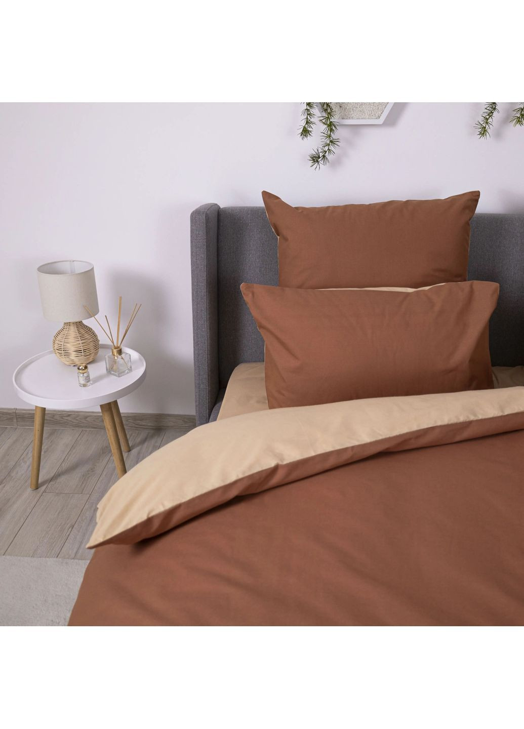 Двоспальний комплект постільної білизни з наволочками 50*70 см, 115 гр/м2 Пісочний Кварц Коричневий (27080180215) ТЕП (365851653)