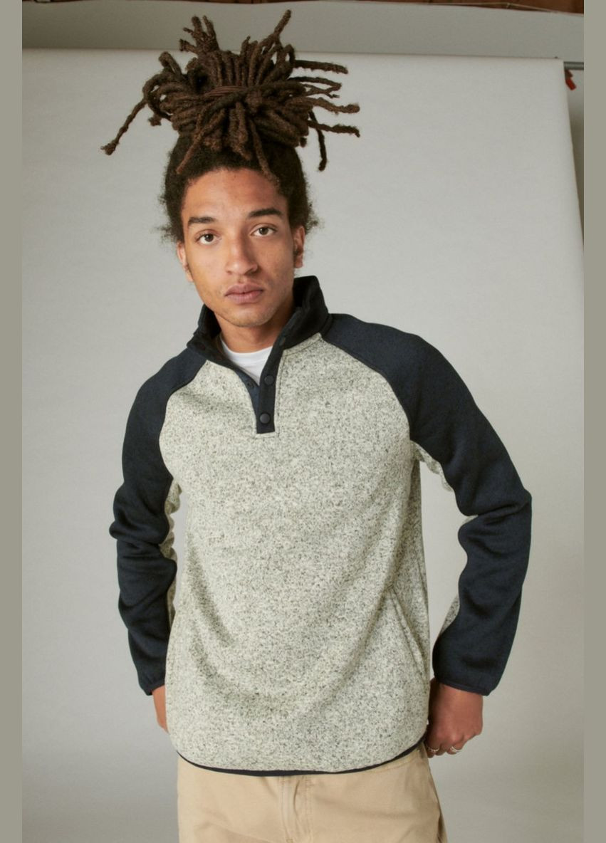 Кофта Lucky Brand світшот 7M72258 коротка блискавка фліс blue (311314478)