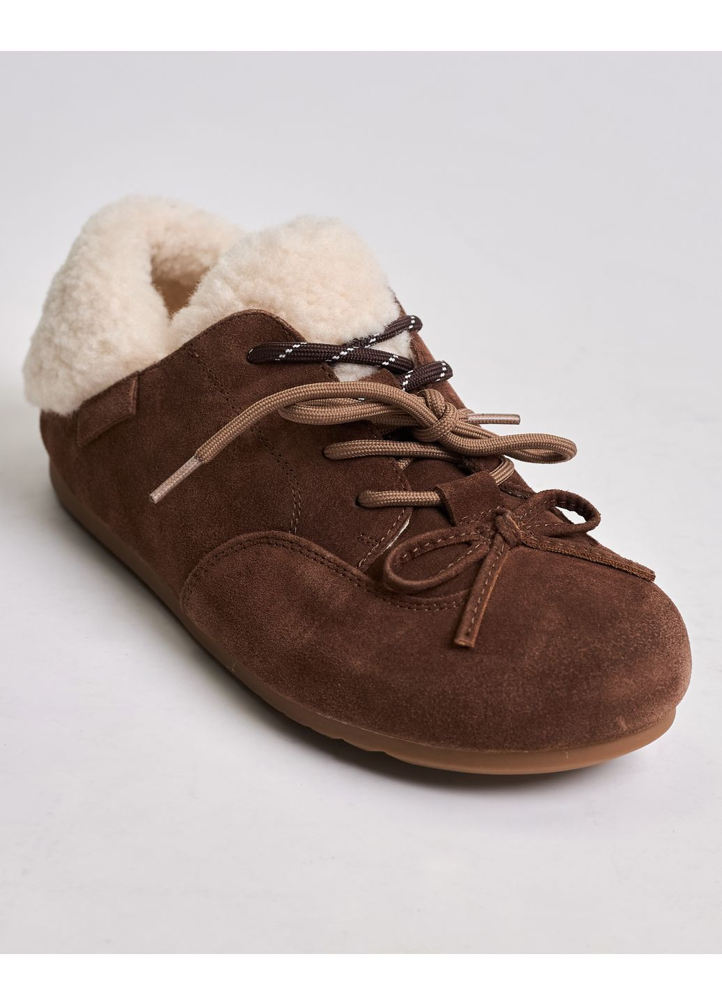 Коричневые кеды зимние замша шерсть Anna Lucci