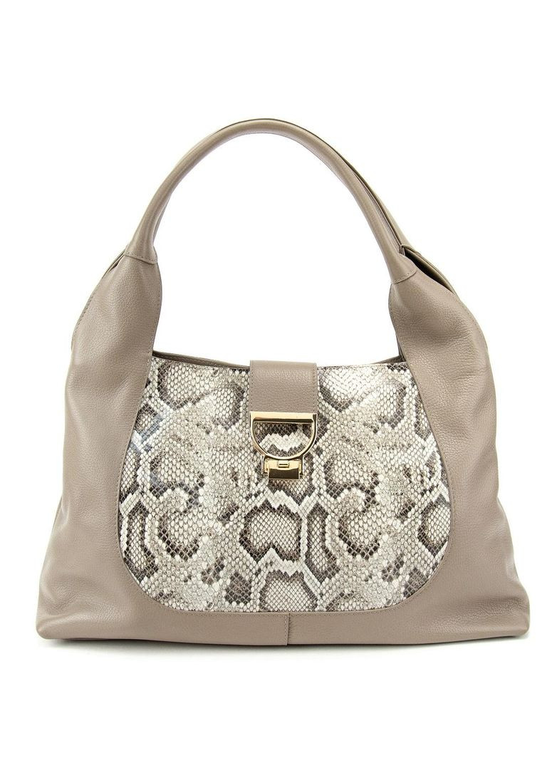 Женская вместительная сумка на плечо из натуральной кожи флотарий с вставкой рептилия с двумя ручками повседневная RoyalBag CH-555 (355793947)