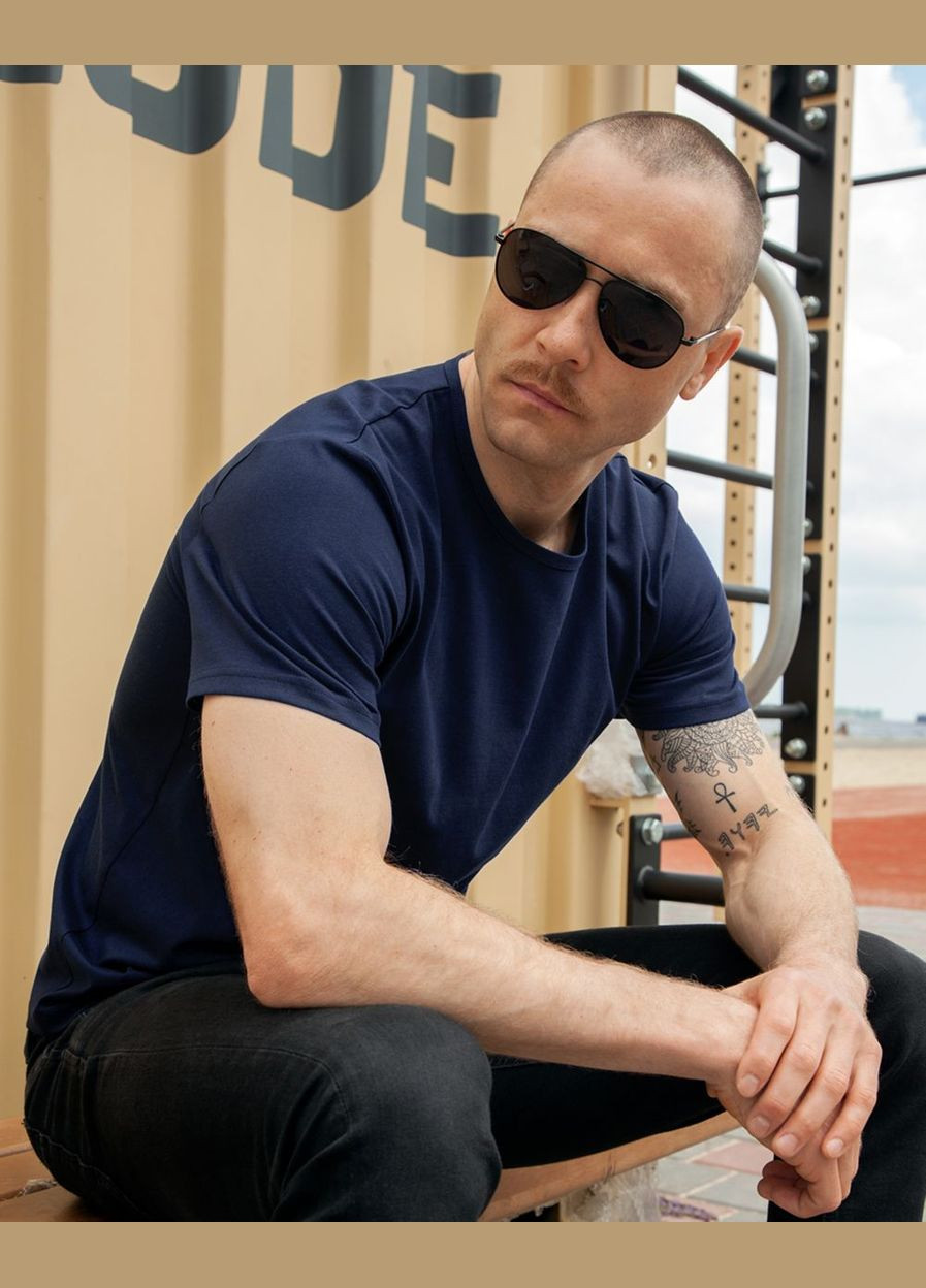 Синя футболка базова синя, cotton Olymp 23-FM-T04