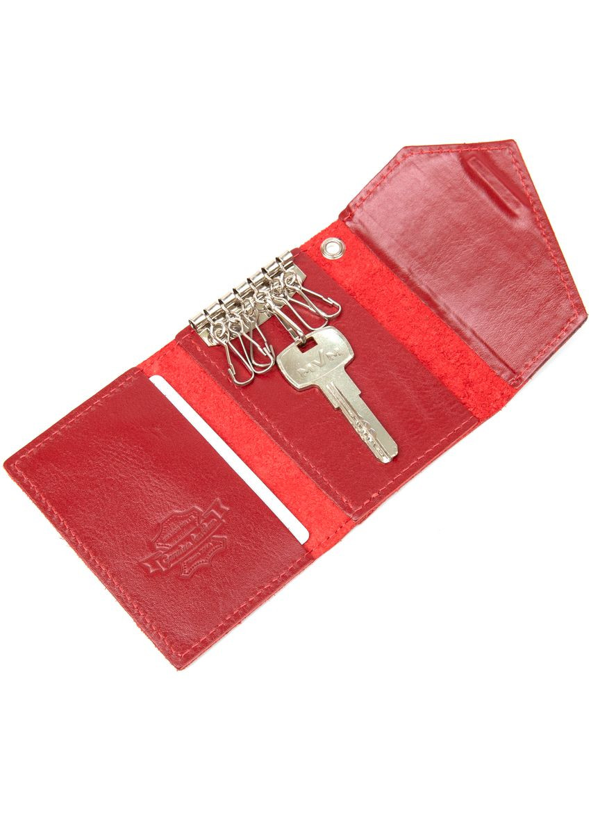 Кожаная компактная ключница 11395 Красный Grande Pelle (331907214)