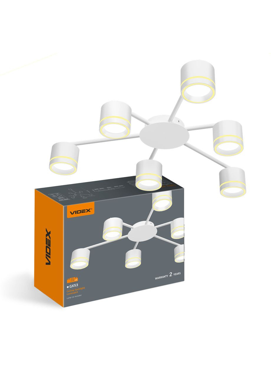 Светильник под лампу 6xGX53 накладной белый VL-SPF21B-WP Videx (353843396)